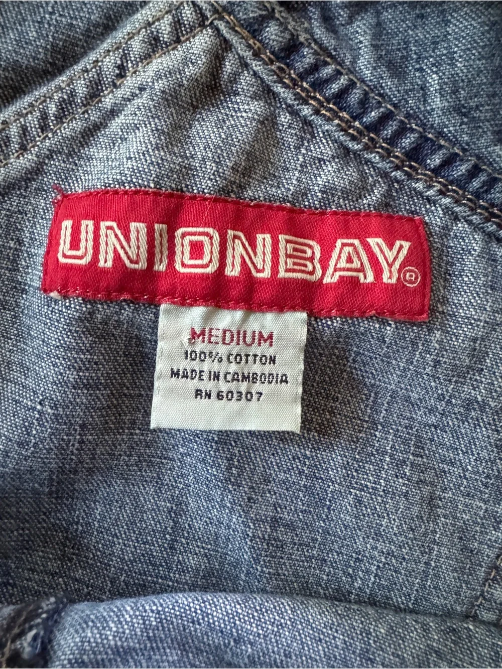 UNIONBAY Blue Denim Short Overalls
